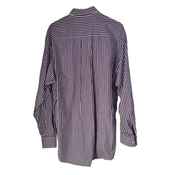 BURBERRY LONDON Men's SZ LG Purple Striped Long Sleeve Button Down Dress Shirt U - Picture 2 of 9